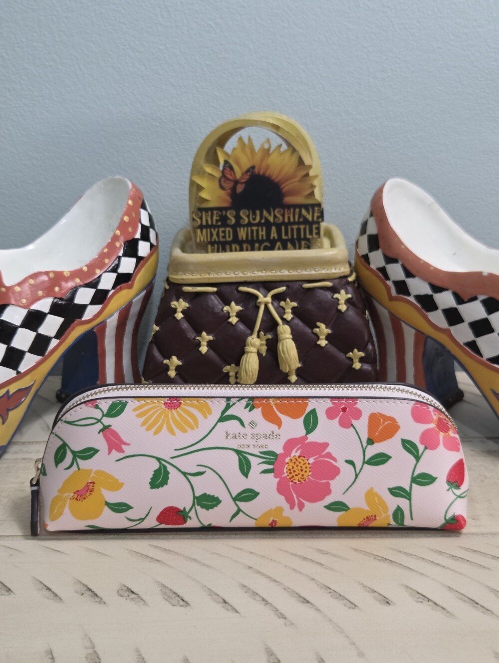 Kate Spade New York "Strawberry Garden" Pencil Pouch / Cosmetic Case, Like New!